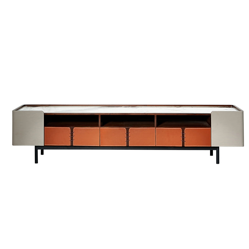 Open Storage TV Media Console Contemporary Media Console with 2/3 Drawers