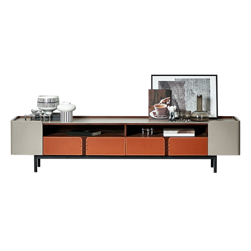 Open Storage TV Media Console Contemporary Media Console with 2/3 Drawers