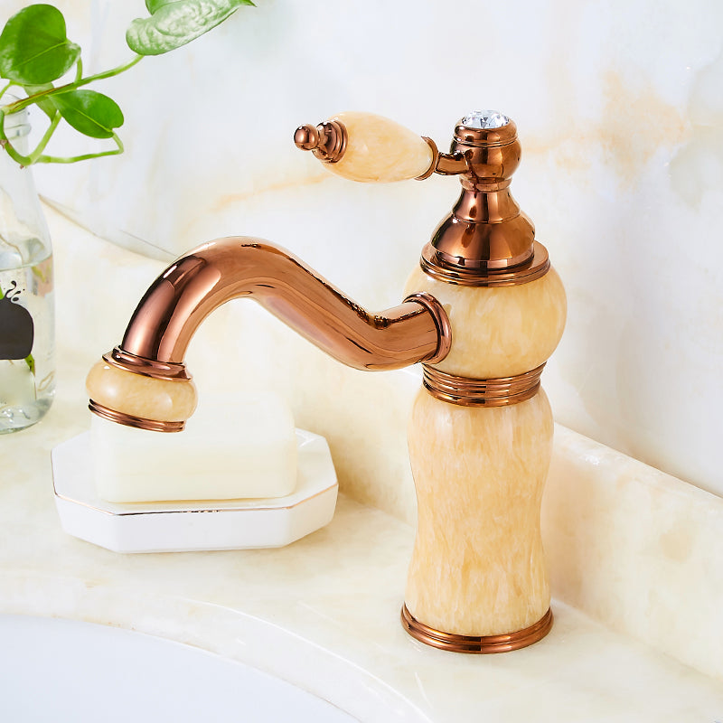Classic Bathroom Vessel Faucet Lever Handle Circular Vessel Faucet