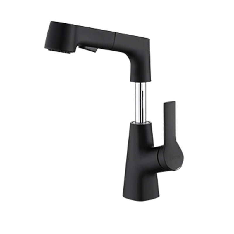 Swivel Spout Sink Faucet Brass Bathroom Low Arc Lifting Faucet