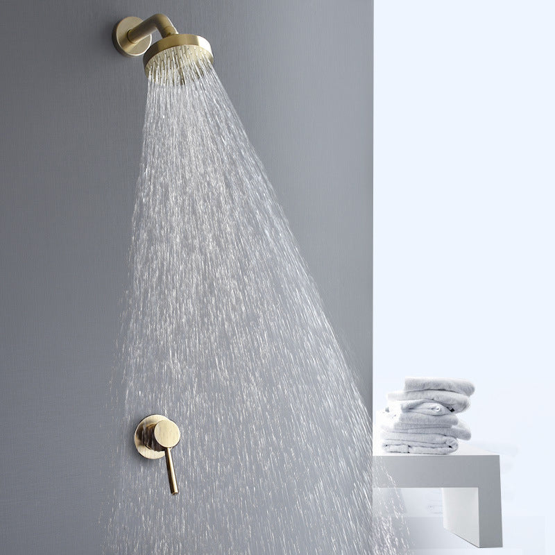 Stainless Steel Shower Combo Round Fixed Shower Head with Shower Arm