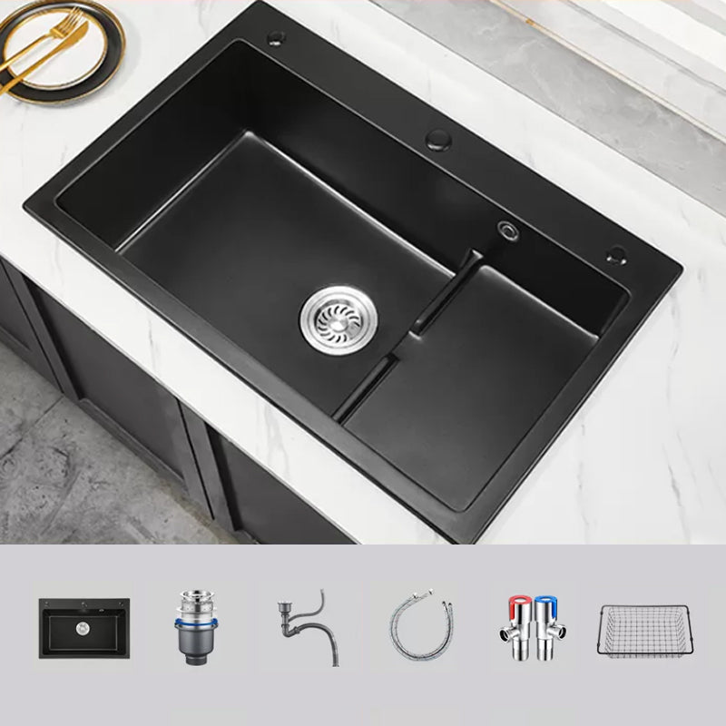 Modern Kitchen Sink White Pull-out Faucet Rectangular Anti-spill Kitchen Sink