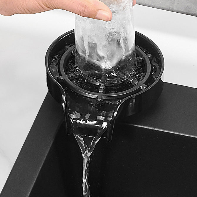 Modern Kitchen Sink White Pull-out Faucet Rectangular Anti-spill Kitchen Sink