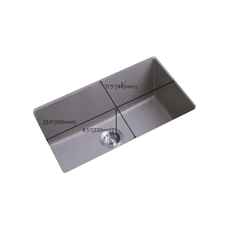 Modern Kitchen Sink Rectangular Grey Faucet Pull-out Anti-spill Sink