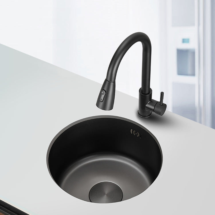 Kitchen Sink Round Single Bowl Fade Resistant Undermount Stainless Steel Kitchen Sink