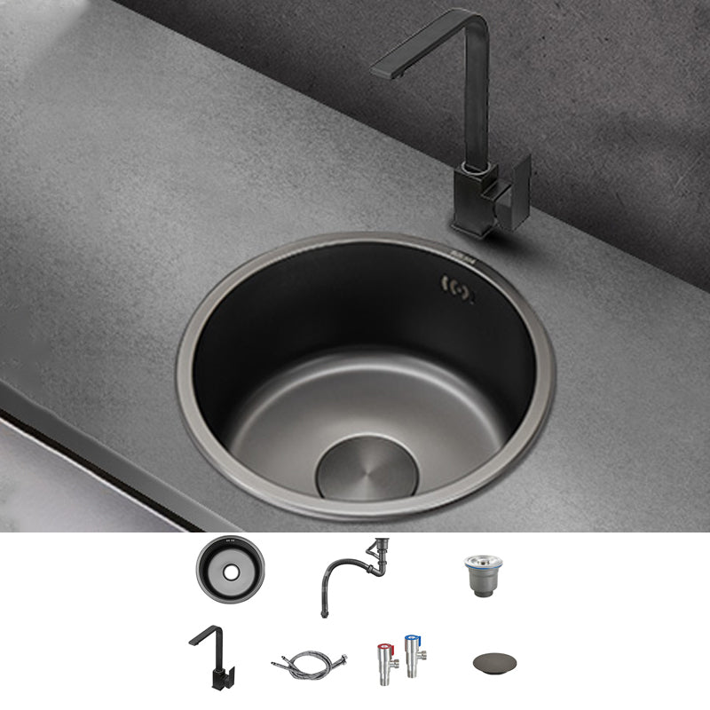 Kitchen Sink Round Single Bowl Fade Resistant Undermount Stainless Steel Kitchen Sink