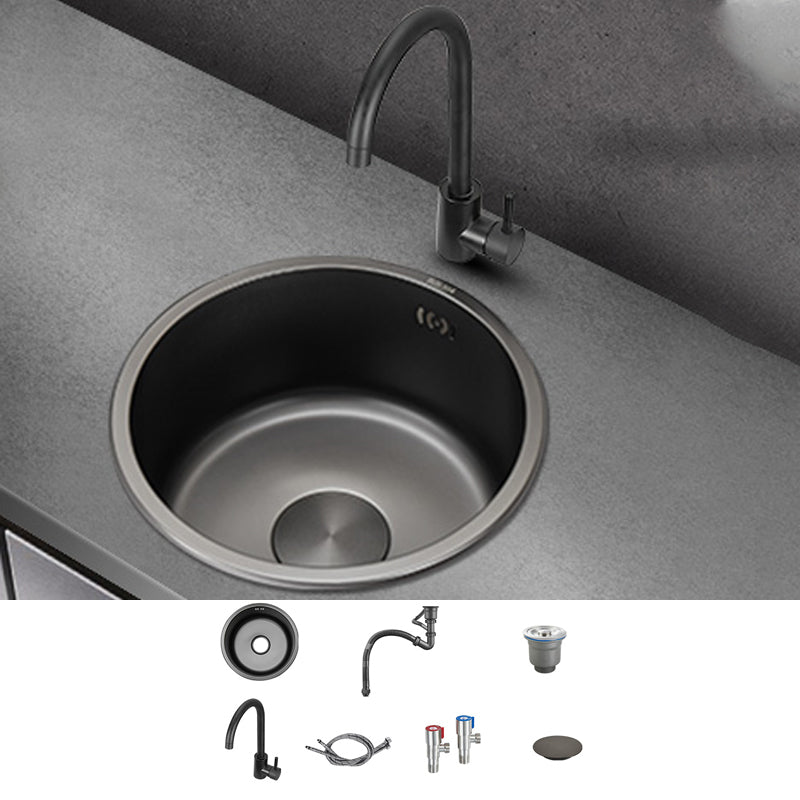 Kitchen Sink Round Single Bowl Fade Resistant Undermount Stainless Steel Kitchen Sink