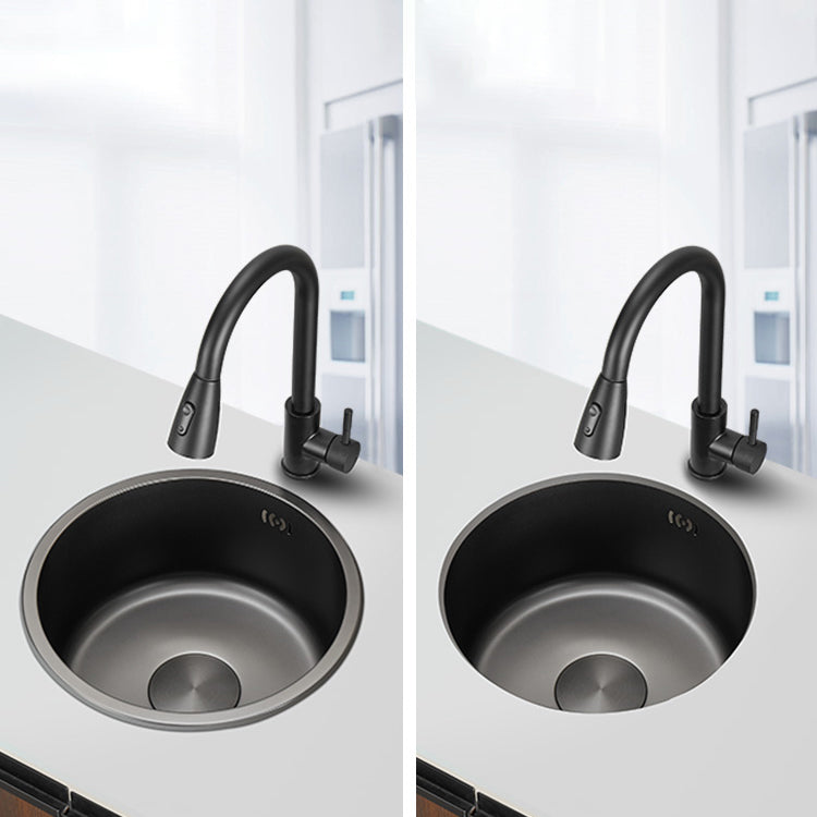 Kitchen Sink Round Single Bowl Fade Resistant Undermount Stainless Steel Kitchen Sink