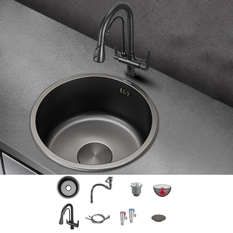 Kitchen Sink Round Single Bowl Fade Resistant Undermount Stainless Steel Kitchen Sink