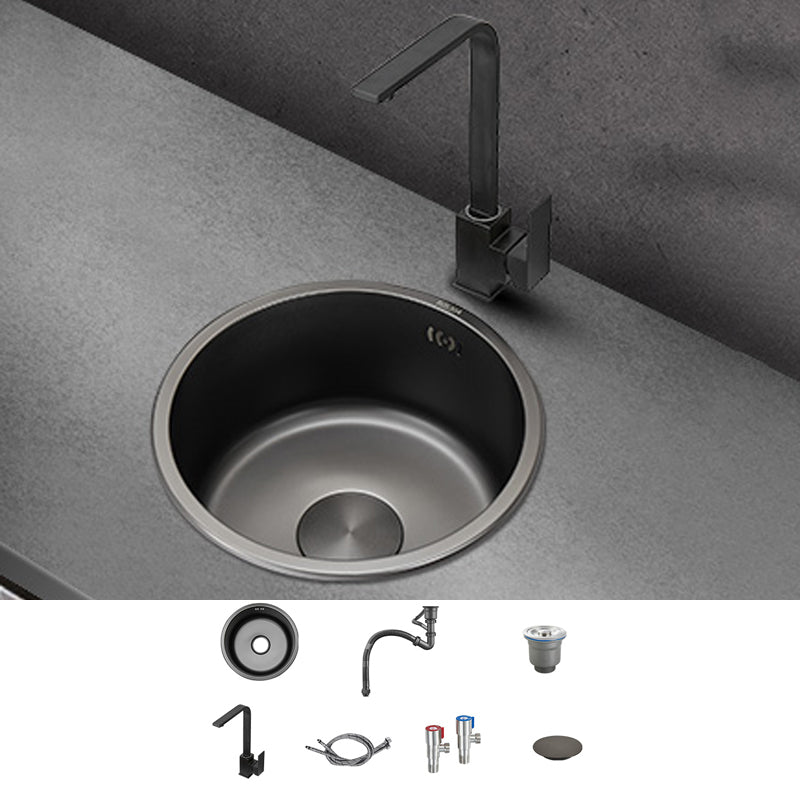 Kitchen Sink Round Single Bowl Fade Resistant Undermount Stainless Steel Kitchen Sink