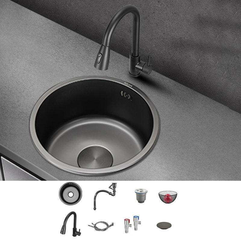 Kitchen Sink Round Single Bowl Fade Resistant Undermount Stainless Steel Kitchen Sink