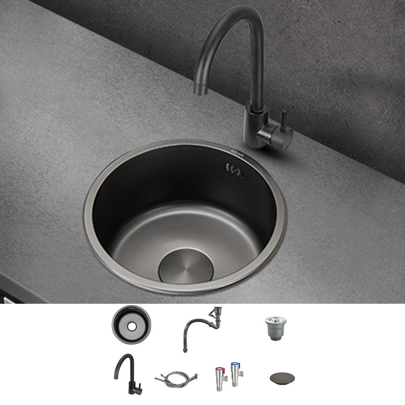 Kitchen Sink Round Single Bowl Fade Resistant Undermount Stainless Steel Kitchen Sink