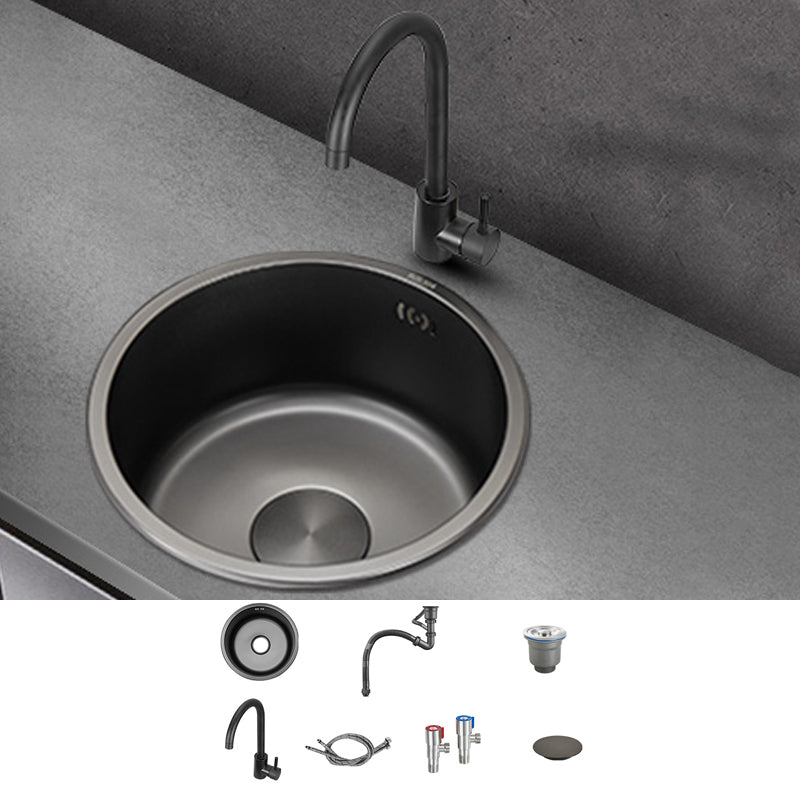 Kitchen Sink Round Single Bowl Fade Resistant Undermount Stainless Steel Kitchen Sink