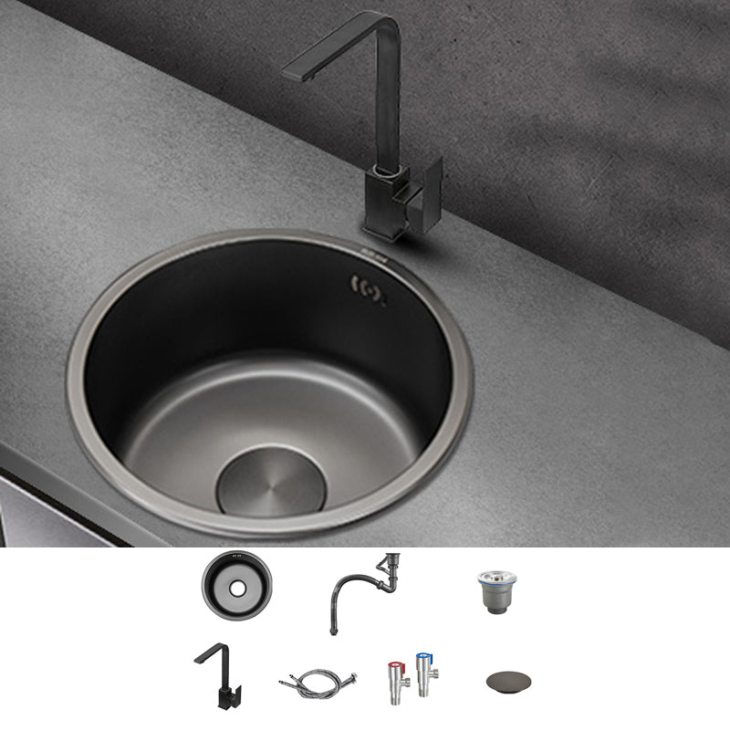 Kitchen Sink Round Single Bowl Fade Resistant Undermount Stainless Steel Kitchen Sink