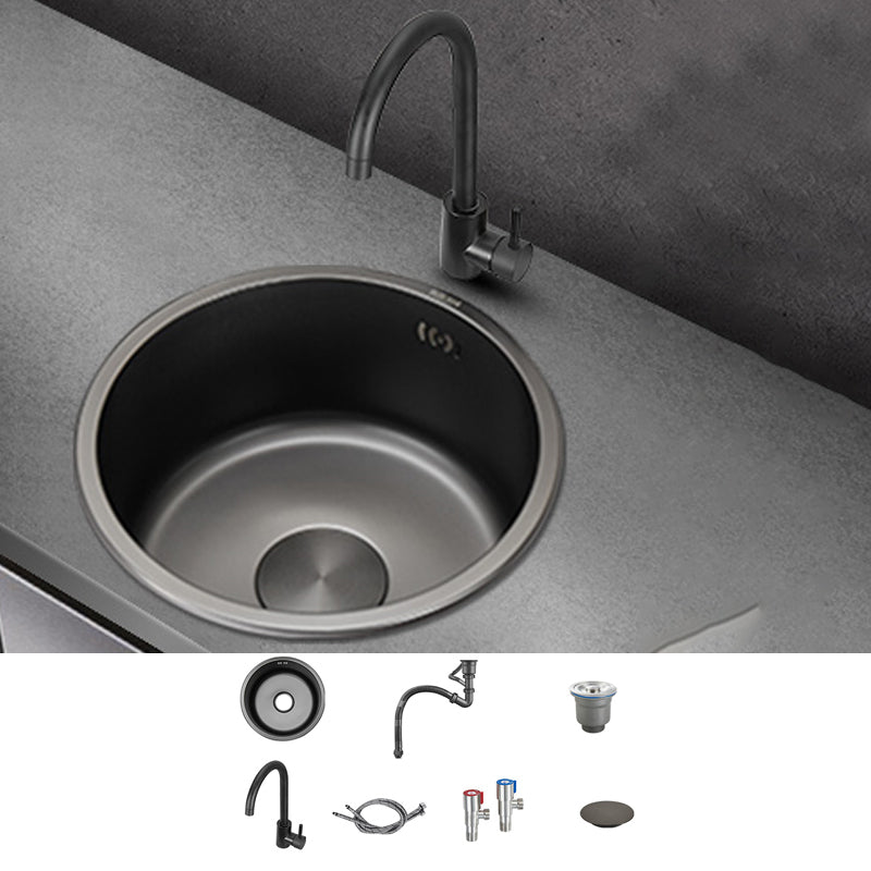 Kitchen Sink Round Single Bowl Fade Resistant Undermount Stainless Steel Kitchen Sink