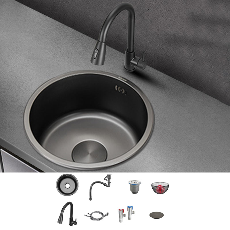 Kitchen Sink Round Single Bowl Fade Resistant Undermount Stainless Steel Kitchen Sink