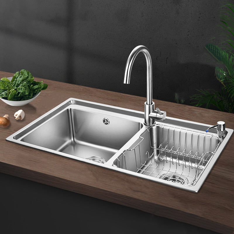 Stainless Steel Kitchen Sink Overflow Hole Design Kitchen Double Sink