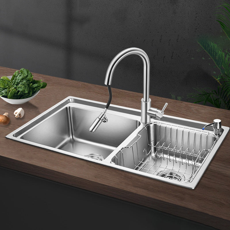 Stainless Steel Kitchen Sink Overflow Hole Design Kitchen Double Sink