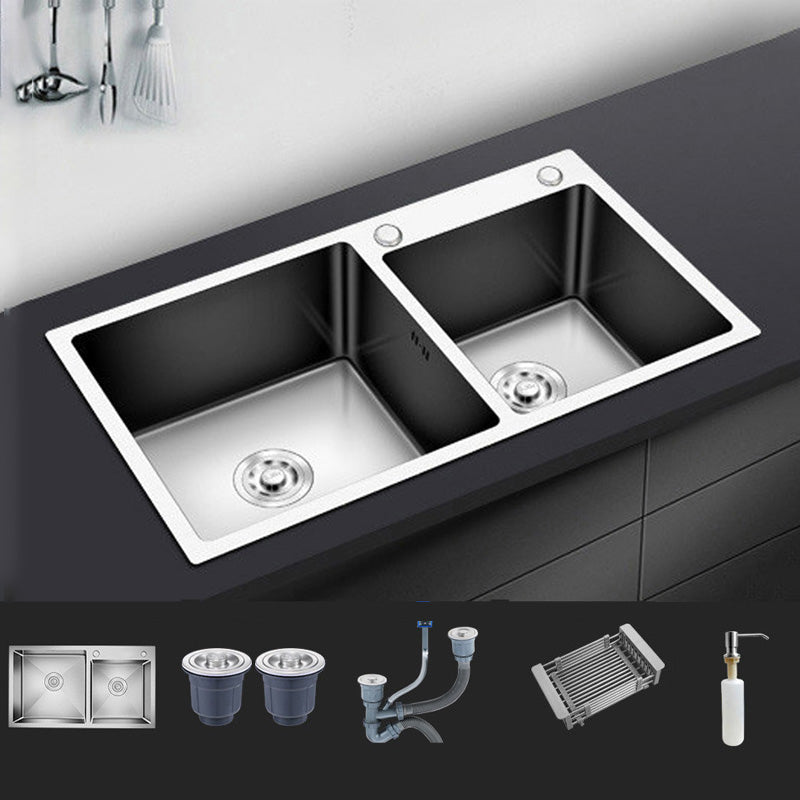 Modern Style Kitchen Sink Stainless Steel Kitchen Double Sink with Soundproofing