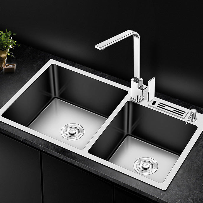 Modern Style Kitchen Sink Stainless Steel Kitchen Double Sink with Soundproofing