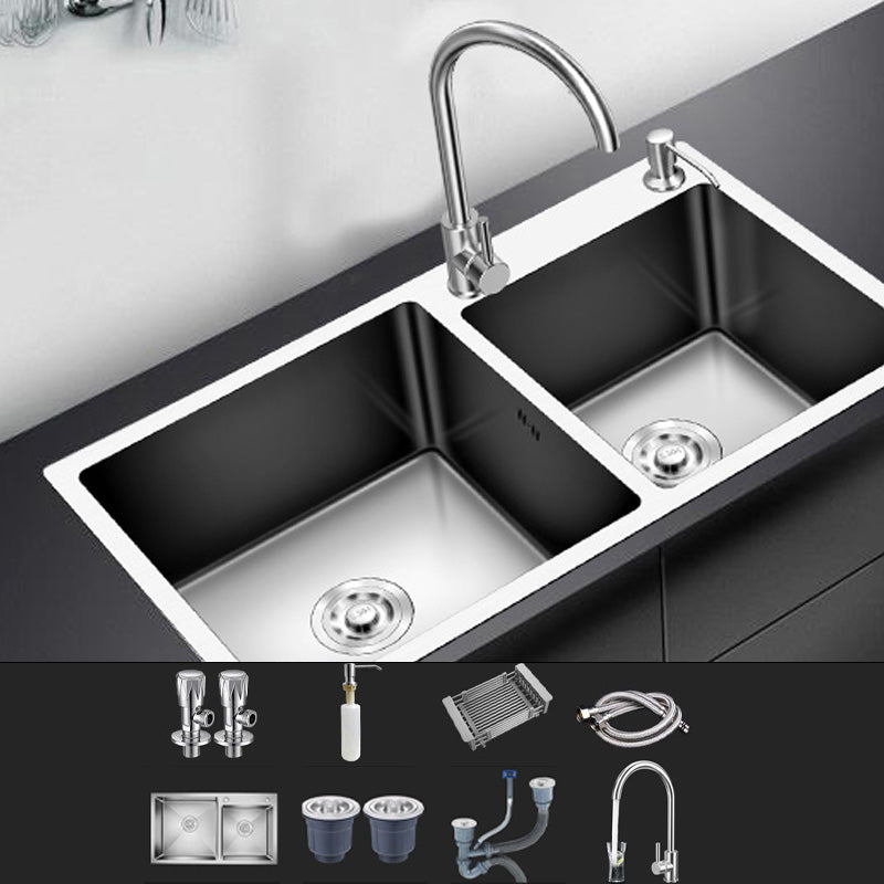 Modern Style Kitchen Sink Stainless Steel Kitchen Double Sink with Soundproofing