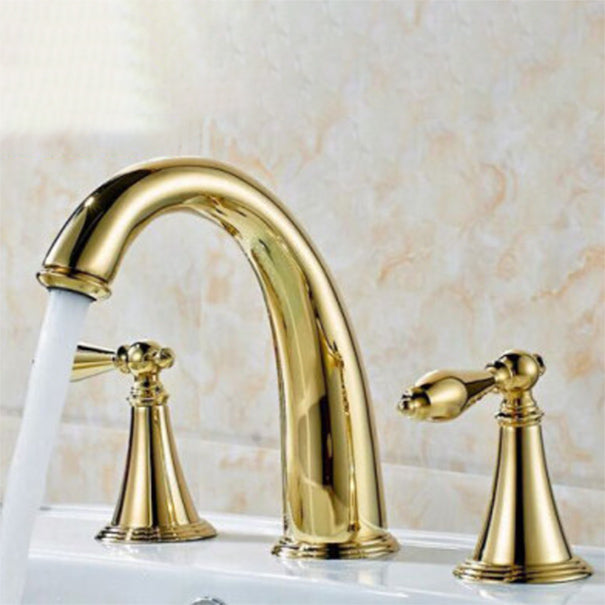 Copper Deck Mounted Roman Tub Faucet Low Arc Roman Tub Faucet Set