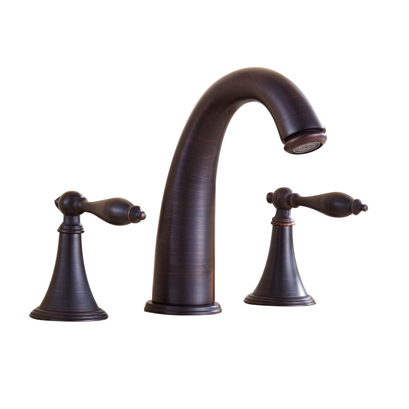 Copper Deck Mounted Roman Tub Faucet Low Arc Roman Tub Faucet Set