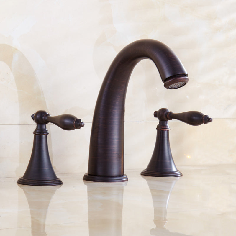 Copper Deck Mounted Roman Tub Faucet Low Arc Roman Tub Faucet Set