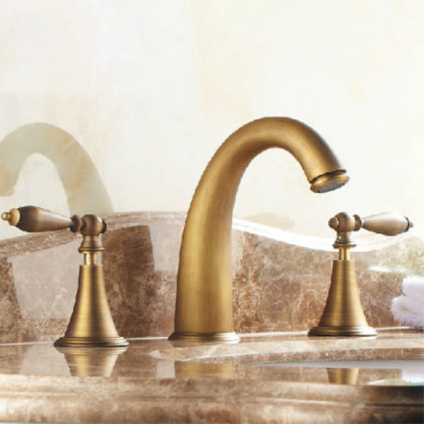 Copper Deck Mounted Roman Tub Faucet Low Arc Roman Tub Faucet Set