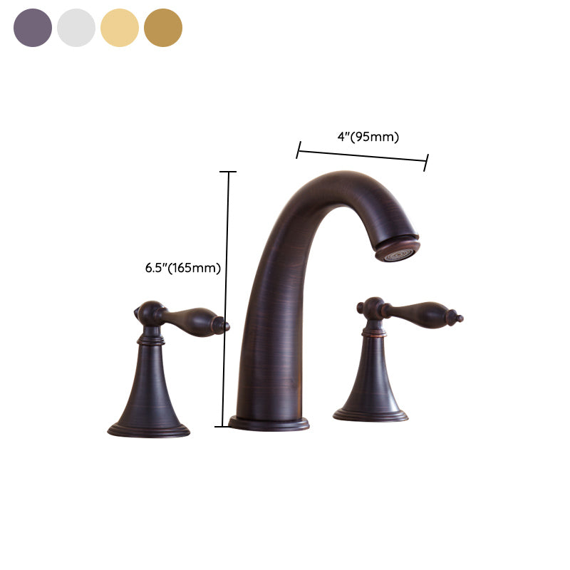 Copper Deck Mounted Roman Tub Faucet Low Arc Roman Tub Faucet Set