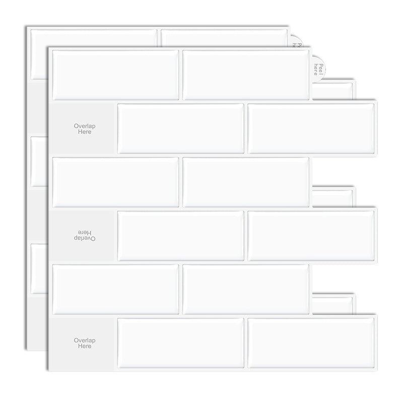 Plastic Peel & Stick Subway Tile Modern Simple Peel & Stick Subway Tile