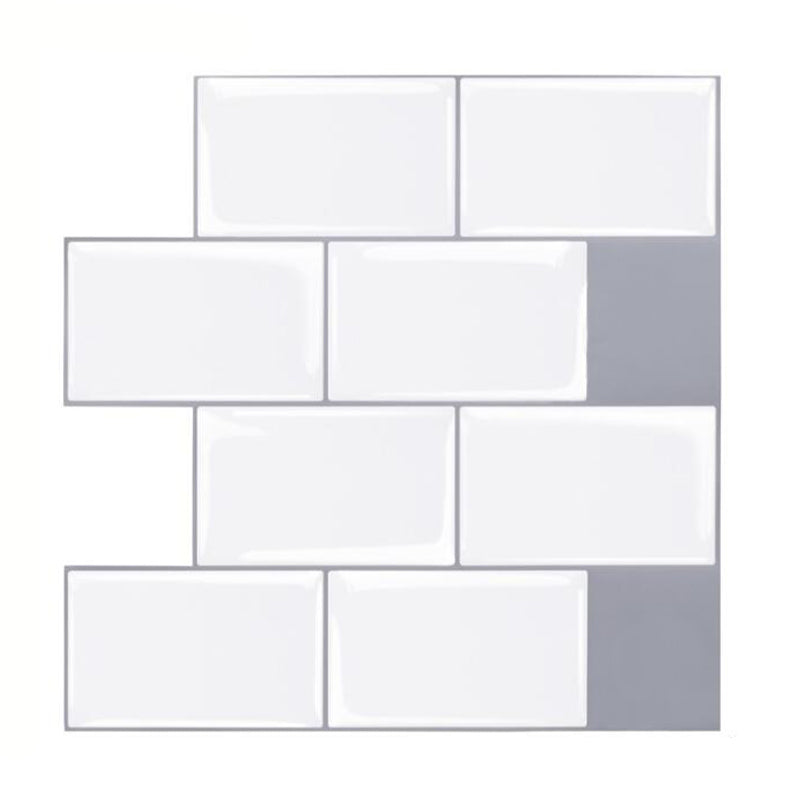 Plastic Peel and Stick Tiles Subway Tile Wallpaper for Kitchen and Bathroom