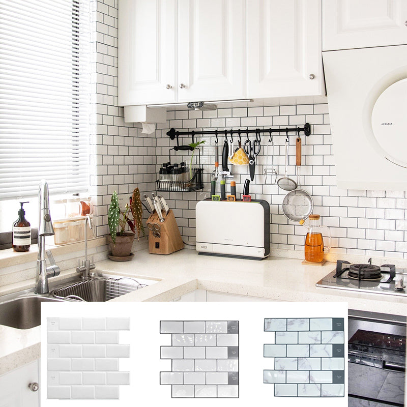 PVC Subway Tile Wallpaper Waterproof Peel and Stick Backsplash Tile