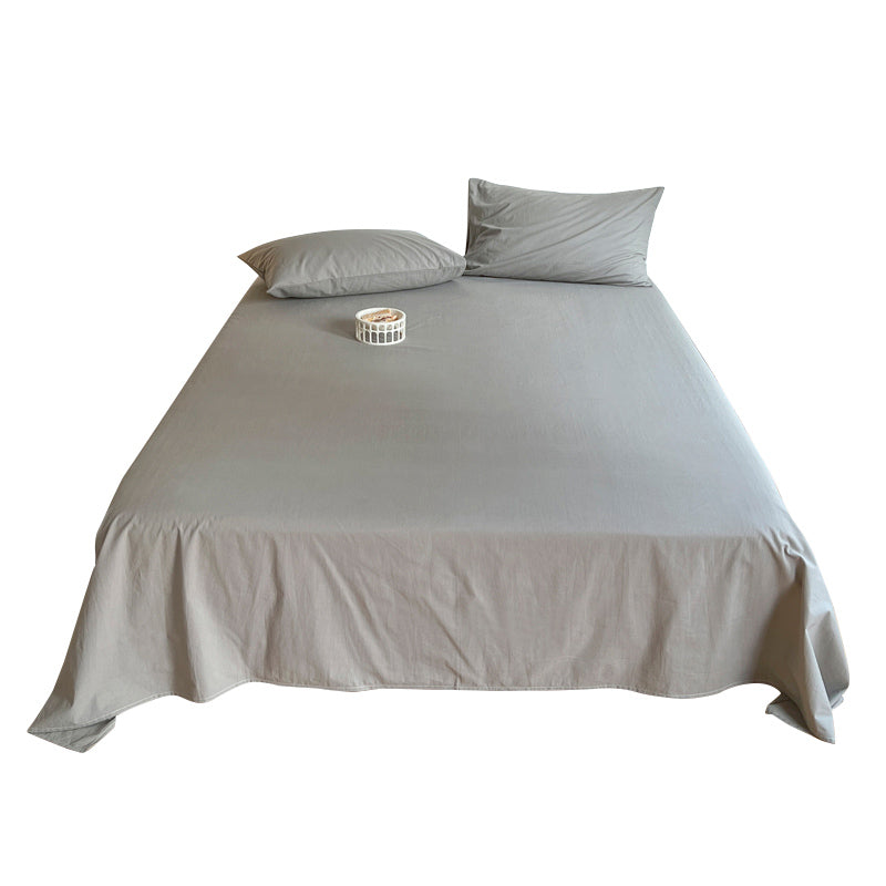 Modern Bed Sheet Set Solid Color Cotton Fitted Sheet for Bedroom