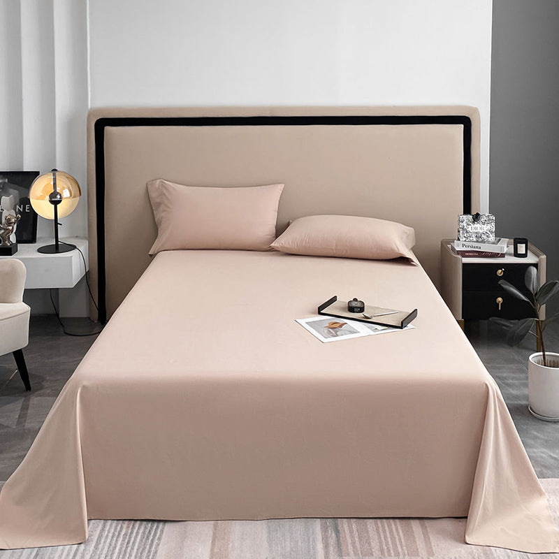 Modern Bed Sheet Set Solid Cotton Basic Fitted Sheet for Bedroom