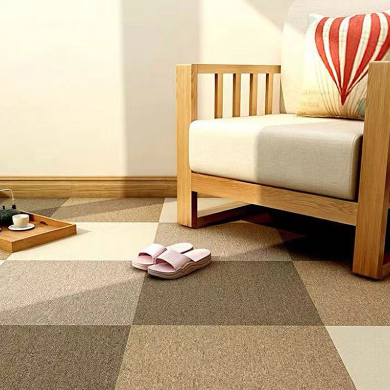 Carpet Tile Fade Resistant Non-Skid Solid Color Self-Stick Carpet Tiles Living Room