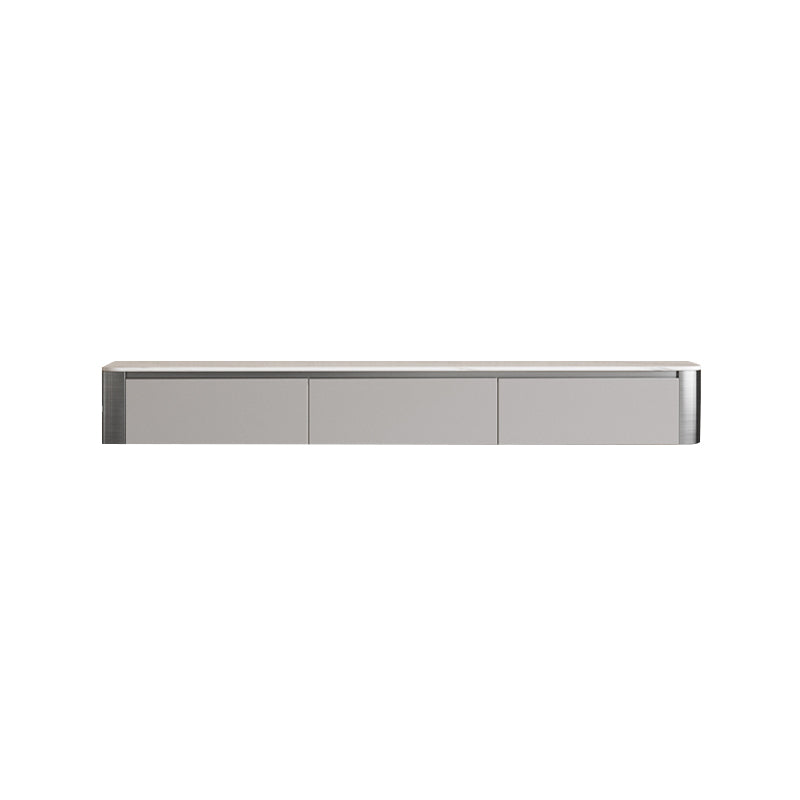 White Stone Media Console Wall Mounted TV Console with Doors