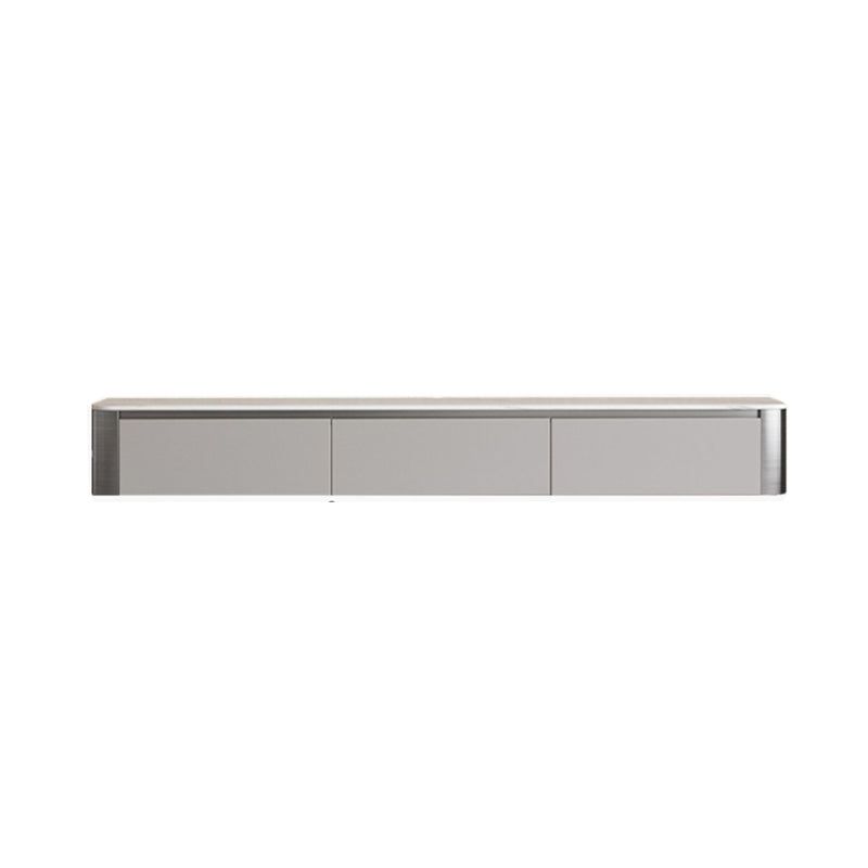 White Stone Media Console Wall Mounted TV Console with Doors