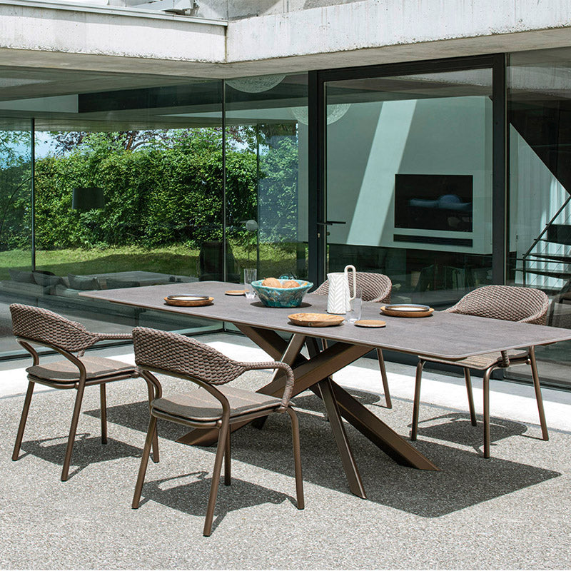 Modern Style Stone Courtyard Table Geometric Waterproof Outdoor Table