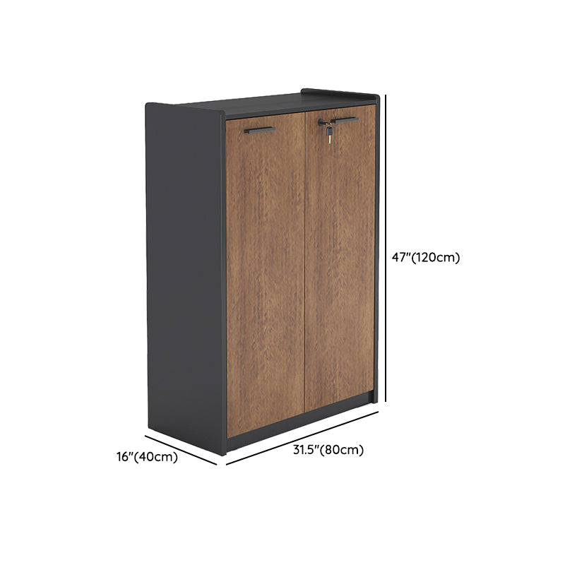 Contemporary File Cabinet Wooden Frame Key Lock File Cabinet for Office