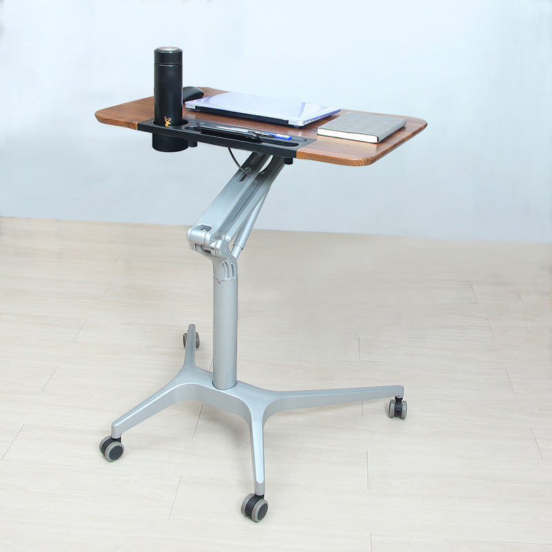 Modern Style Wood Office Desk Rectangular Shape Movable Table with Wheels for Office