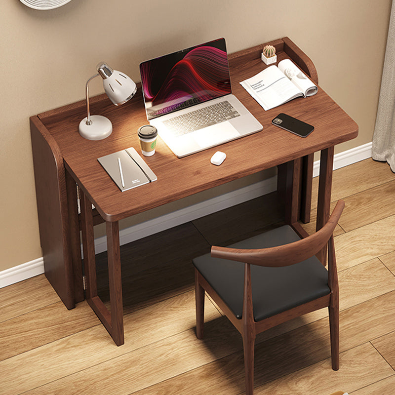 Contemporary Rubber Wood Writing Desk Folding Sled Base Office Desk