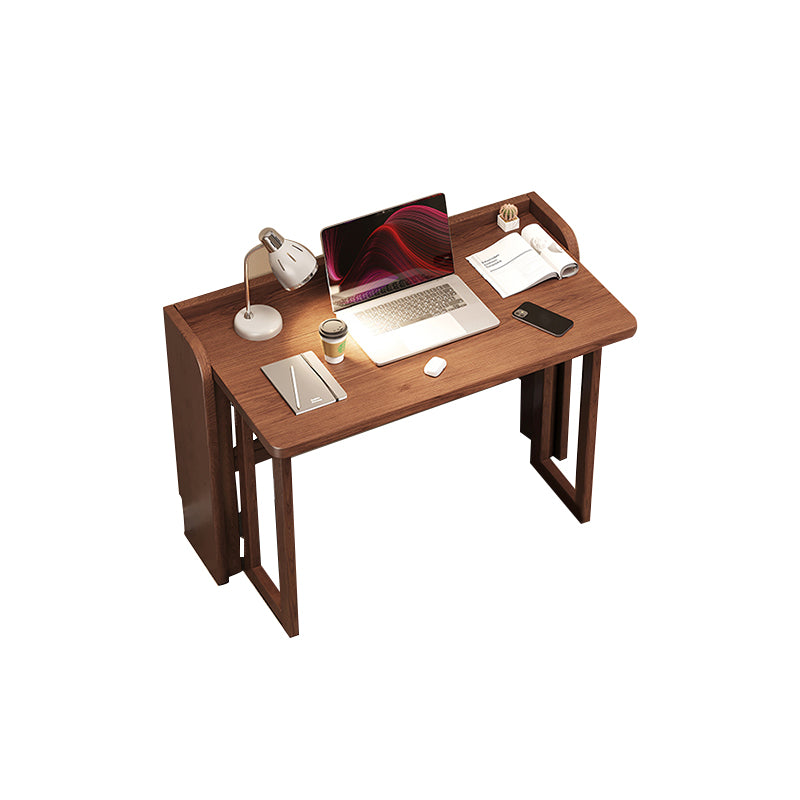 Contemporary Rubber Wood Writing Desk Folding Sled Base Office Desk