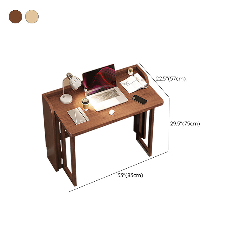 Contemporary Rubber Wood Writing Desk Folding Sled Base Office Desk