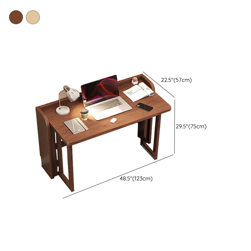 Contemporary Rubber Wood Writing Desk Folding Sled Base Office Desk