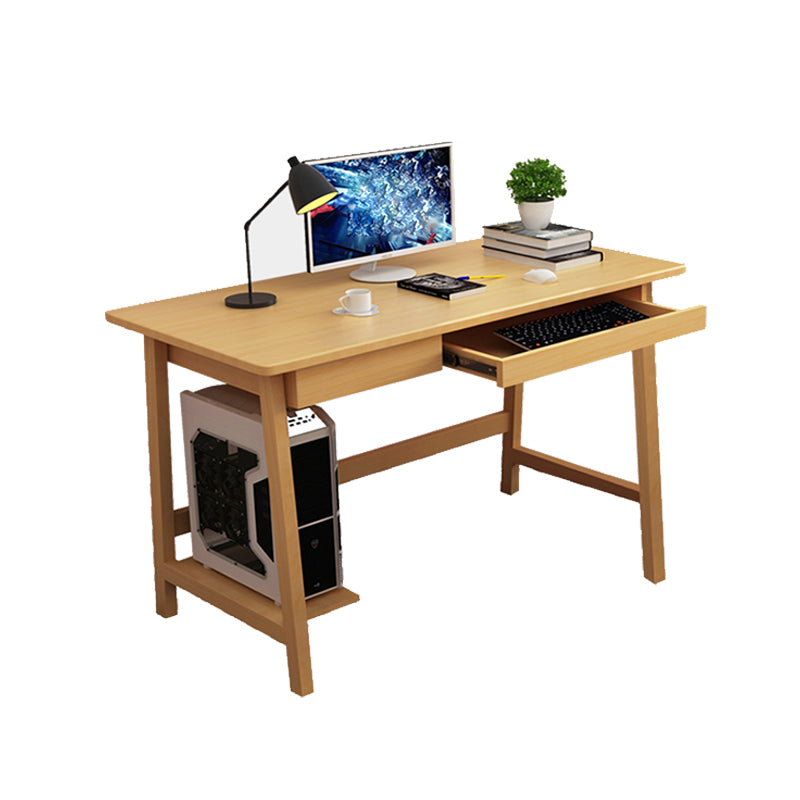 Scandinavian Solid Wooden Office Desk Home Writing Desk with Single Drawer