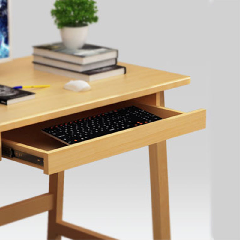 Scandinavian Solid Wooden Office Desk Home Writing Desk with Single Drawer