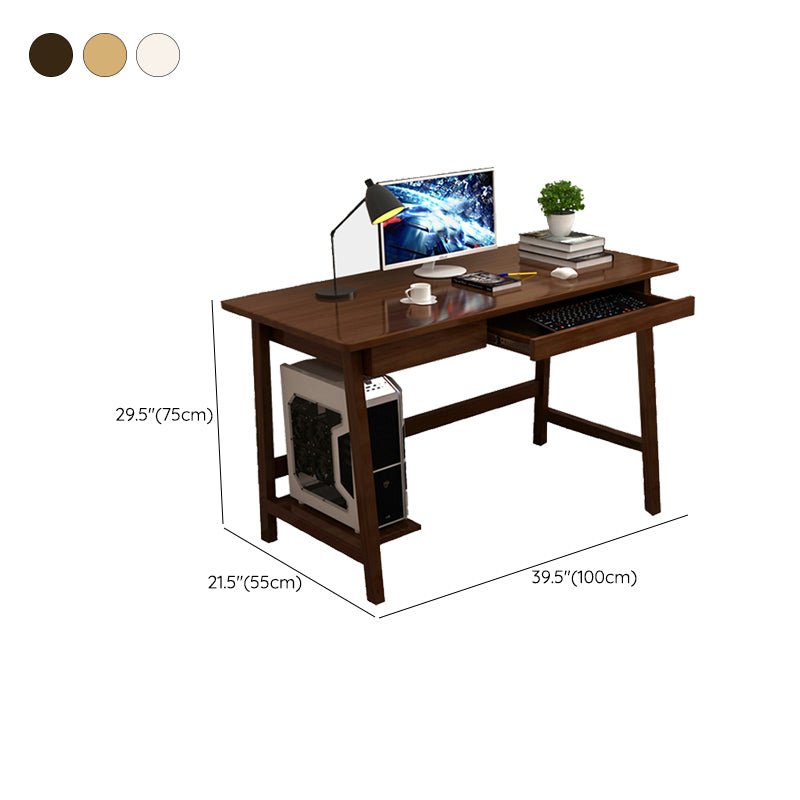 Scandinavian Solid Wooden Office Desk Home Writing Desk with Single Drawer