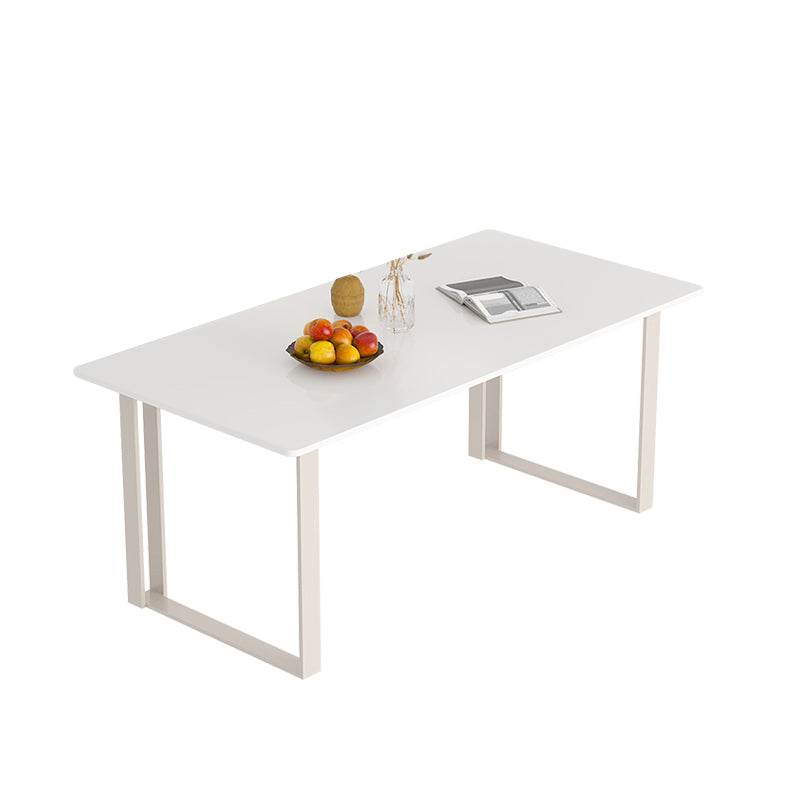 Rectangular Shaped Office Desk 2 Legs Writing Desk in White for Home