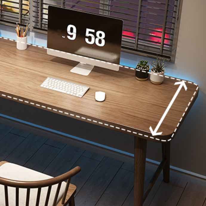 Modern Solid Wood Office Desk 29.53" Tall Rectangle Writing Desk with H-Shape Base